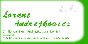 lorant andrejkovics business card