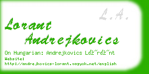 lorant andrejkovics business card